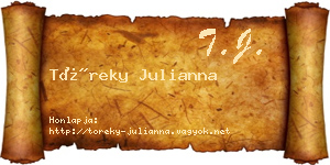Töreky Julianna névjegykártya